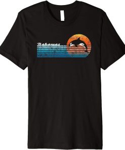 Vintage Bahamas Retro 80s Orca Sunset Premium T-Shirt