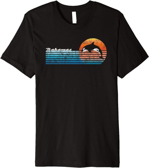 Vintage Bahamas Retro 80s Orca Sunset Premium T-Shirt