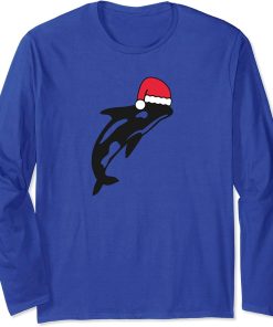 Happy Christmas Orca with Santa Hat Tee shirt