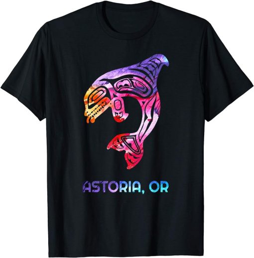 Astoria Oregon PNW Native American Indian Orca Killer Whale T-Shirt