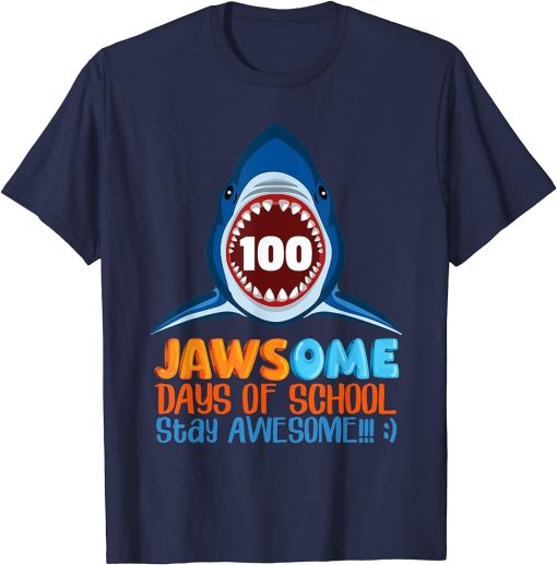 JAWSOME Shark Shirt 100 Days of School Teacher Child Gift