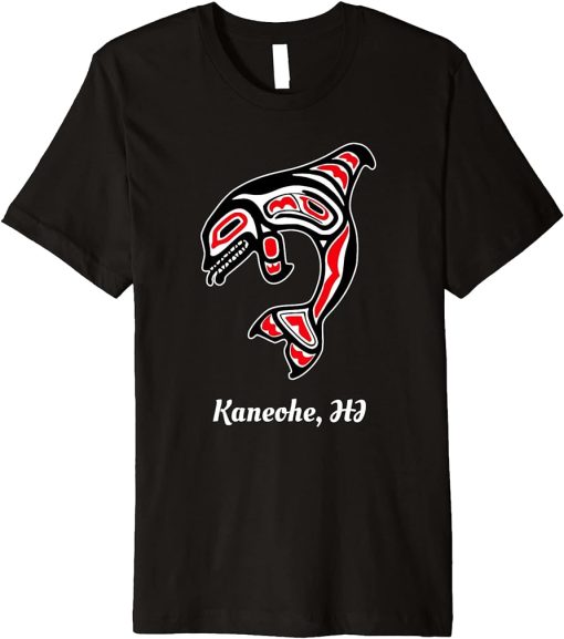 Native Kaneohe Hawaii Red Orca Killer Whale Premium T-Shirt